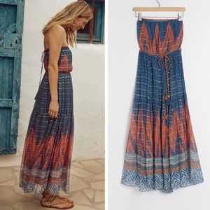Anthropologie Nora Strapless Maxi Dress